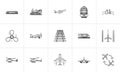 Transport hand drawn outline doodle icon set. Royalty Free Stock Photo