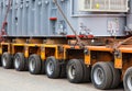 Transport of heavy, oversized loads and construction machinery Royalty Free Stock Photo