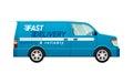 Transport. Icon of Isolated Blue Delivery Minivan