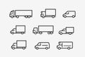 Transport icon set. Transportation in linear style. Vector illustration