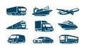 Transport icon set. Transportation symbol. Vector illustration Royalty Free Stock Photo