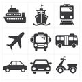 Transport icon set Royalty Free Stock Photo