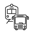 Transport icon. Train and Bus Vector symbol illustration