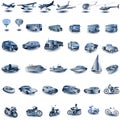 Transport icons Royalty Free Stock Photo