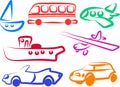 Transport icons Royalty Free Stock Photo