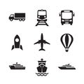 Transport icons set. Transportation logistic concept sign collection. Vector illustration.