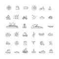 Transport icons, thin line design. Vector illustration Royalty Free Stock Photo