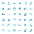 Transport icons, thin line design Royalty Free Stock Photo