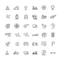 Transport icons, thin line design Royalty Free Stock Photo