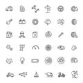Transport icons, thin line design Royalty Free Stock Photo