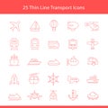 Transport icons Thinline Stroke