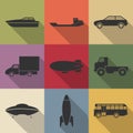 Transport icons, vector illustration. Royalty Free Stock Photo