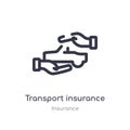 transport insurance outline icon. isolated line vector illustration from insurance collection. editable thin stroke transport