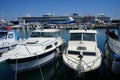 Mandraki harbor off the coast of Rhodes, Greece Royalty Free Stock Photo