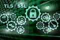 Transport Layer Security. Secure Socket Layer. TLS SSL. Cryptographic protocols provide secured communications Royalty Free Stock Photo