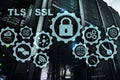 Transport Layer Security. Secure Socket Layer. TLS SSL. ryptographic protocols provide secured communications. Royalty Free Stock Photo