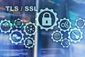 Transport Layer Security. Secure Socket Layer. TLS SSL. ÃÂ¡ryptographic protocols provide secured communications Royalty Free Stock Photo