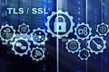 Transport Layer Security. Secure Socket Layer. TLS SSL. ryptographic protocols provide secured communications. Royalty Free Stock Photo