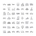 Transport linear icons, signs, symbols vector line illustration set Royalty Free Stock Photo