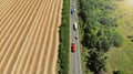 Transport logistic background. Trucks and cars on a highway. Royalty Free Stock Photo