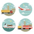 Transport And Logistic Illustration Set Royalty Free Stock Photo