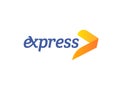 Transport logistic logo vector arrow for express delivery or courier logistics shipping and transportation service