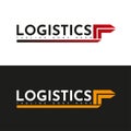 Transport Logistic Logo. With arrow moving forward for courier delivery or transportation and shipping service Royalty Free Stock Photo