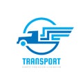 Transport logistic logo design. Car truck sign. Delivery cargo symbol.