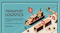 Transport logistics, ship port delivery service company