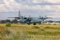 Transport plane An-12 takes off