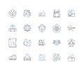 Transport providers line icons collection. Logistics, Freight, Shipping, Carriers, Haulage, Transport, Drivers vector