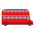 Transport red bus icon cartoon vector. Public travel city Royalty Free Stock Photo