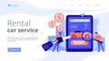 Rental car service concept landing page. Royalty Free Stock Photo