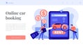 Rental car service concept landing page. Royalty Free Stock Photo
