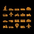 Transport For Riding And Flying neon glow icon illustration