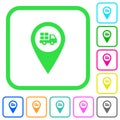 Transport service GPS map location vivid colored flat icons