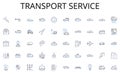 Transport service line icons collection. Fusion , Consolidation , Combination , Integration , Mixture , Blending Royalty Free Stock Photo
