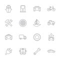 Transport, services icons. Ship, car and bus