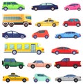 Transport Set, Bus and Taxi Automobile Vehicles