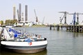 Transport ship in europort harbor