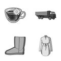 Transport, shoes and other monochrome icon in cartoon style.clothes, food icons in set collection.