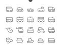 Transport Side View Outlined Pixel Perfect Well-crafted Vector Thin Line Icons 48x48 Ready for 24x24 Grid for Web