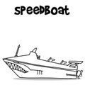 Transport of speedboat hand draw