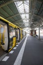 transport subway train train yellow cars at the railway station