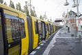 transport subway train train yellow cars at the railway station