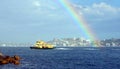 Transport Sydney Ferry boat heading to Sydney Cirqular Quay Royalty Free Stock Photo