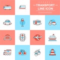 Transport thin line icons