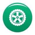 Transport tire icon vector green