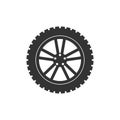 Transport tire icon. Vector illustration, flat design