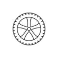 Transport tire icon. Vector illustration, flat design